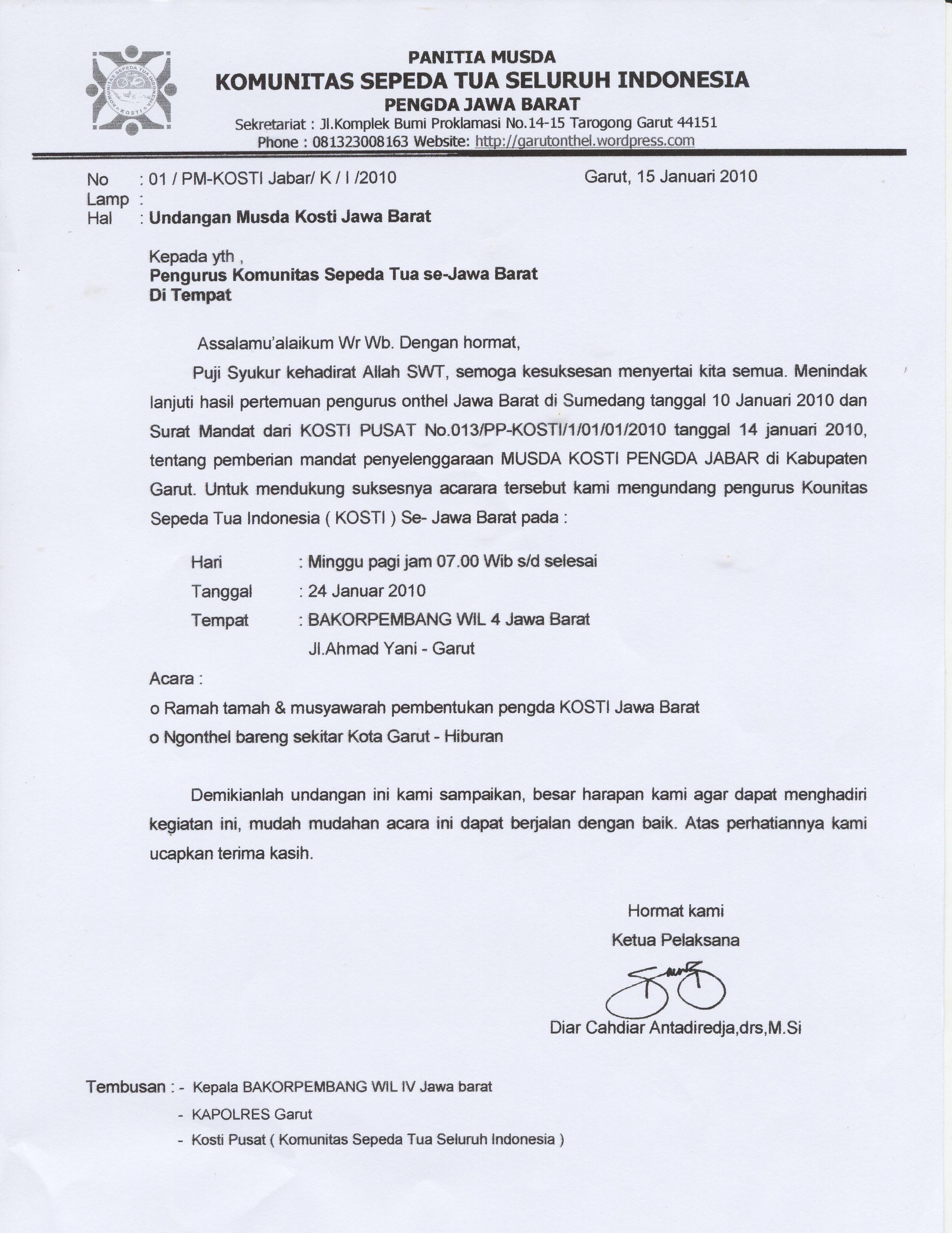  ini merupakan undangan resmi dari panitia MUSDA KOSTI Jawa Barat